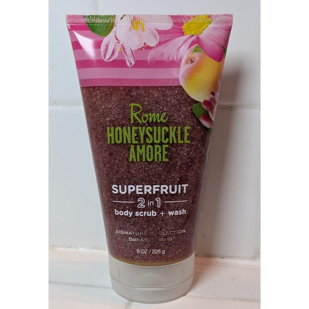 Bath & Body Works Rome Honeysuckle Amore Superfruit 2-in-1 Body Scrub Wash NEW